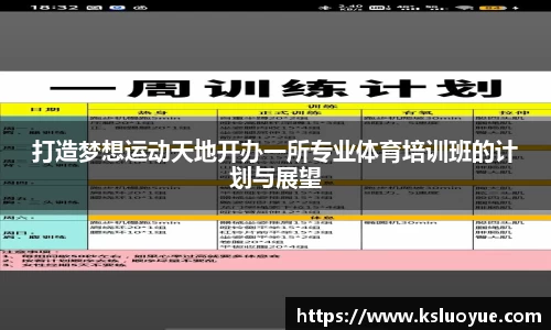 打造梦想运动天地开办一所专业体育培训班的计划与展望
